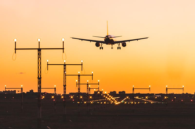 imagem de translado aereo internacional